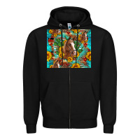 Black sunflowers and cactus horses turquoise aztec leopard background Zipper Hoodie - Artiststas