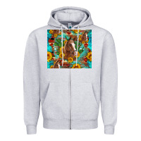 Heather Grey sunflowers and cactus horses turquoise aztec leopard background Zipper Hoodie - Artiststas