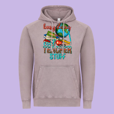 Busy Doing Cool Teacher Stuff Vintage Hoodie Designed By Texasbilliewilder