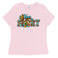 Bubblegum Pink true story jesus and mary wıth god Ladies Tee - AdoDesignShop