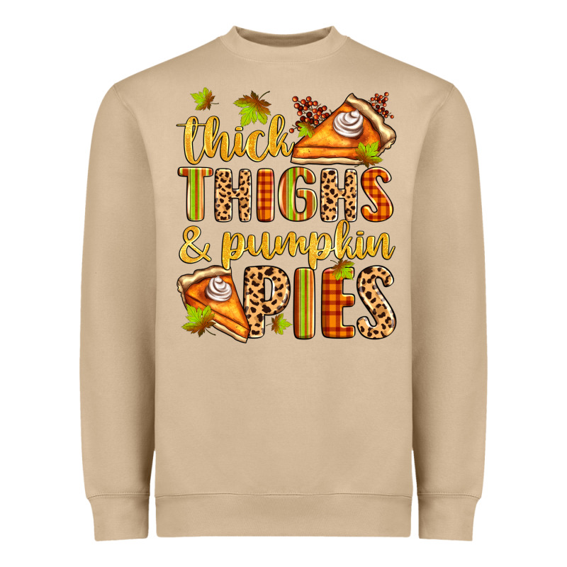 Thick Thighs And Pumpkin Pies Heavyweight Sweatshirt by Zillion Design Studio | Teevron