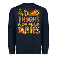 Navy thick thighs and pumpkin pies Heavyweight Sweatshirt - Zillion Design Studio
