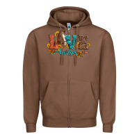 Chestnut love horses  leather turquoise leopard Zipper Hoodie - Artiststas