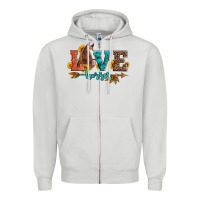 Dove Grey love horses  leather turquoise leopard Zipper Hoodie - Artiststas