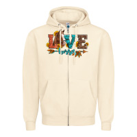 Sandshell love horses  leather turquoise leopard Zipper Hoodie - Artiststas
