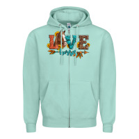 Seafoam love horses  leather turquoise leopard Zipper Hoodie - Artiststas