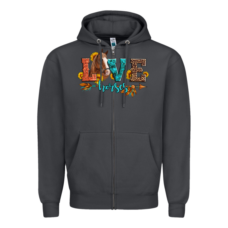 Love Horses  Leather Turquoise Leopard Zipper Hoodie by Artiststas | Teevron