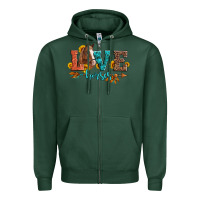 Sports Green love horses  leather turquoise leopard Zipper Hoodie - Artiststas