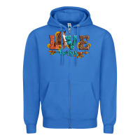 True Royal love horses  leather turquoise leopard Zipper Hoodie - Artiststas