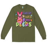 Army Green chillin' with my peeps Long Sleeve Tee - Artiststas