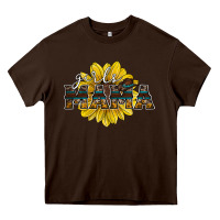 Chocolate Brown girls mama sunflower Heavy Core Tee - RacoonDesign