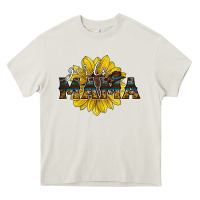Cream girls mama sunflower Heavy Core Tee - RacoonDesign