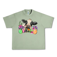 Oil Green Happy Easter Cow Easter Day Urban Heavy Tee - Neo Western