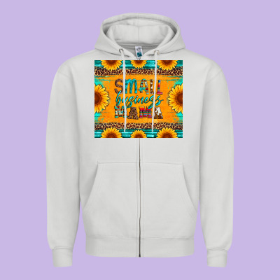Small Business Mama Leopard Turquoise Aztec Serape Cowhide Sunflowers Zipper Hoodie Designed By Artiststas