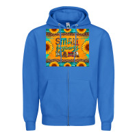 True Royal small business mama leopard turquoise aztec serape cowhide sunflowers Zipper Hoodie - Artiststas