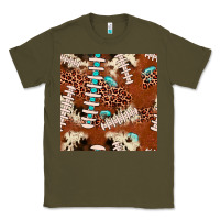 Army Green football leopard gemstone seamless pattern Classic Tee - JahusDesignShop