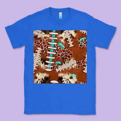 Football Leopard Gemstone Seamless Pattern Classic Tee Designed By Jahusdesignshop
