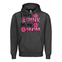Charcoal Heather i wear pink for my mom sunlower and pumpkin Zipper Hoodie - AdoDesignShop