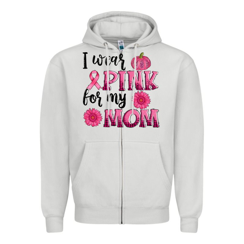 I Wear Pink For My Mom Sunlower And Pumpkin Zipper Hoodie by AdoDesignShop | Teevron