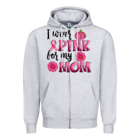 Heather Grey i wear pink for my mom sunlower and pumpkin Zipper Hoodie - AdoDesignShop