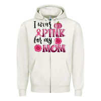Oatmeal Heather i wear pink for my mom sunlower and pumpkin Zipper Hoodie - AdoDesignShop