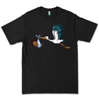 Black stork with black baby boy Premium Tee - BarkalooDesign