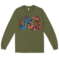 Army Green usa 4th of july Long Sleeve Tee - Artiststas