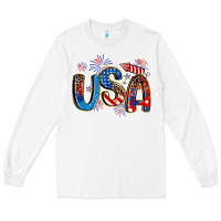 White usa 4th of july Long Sleeve Tee - Artiststas