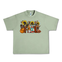 Oil Green Welcome Fall Pumpkin Urban Heavy Tee - CowhideDigitalArt