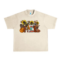 Sandshell Welcome Fall Pumpkin Urban Heavy Tee - CowhideDigitalArt