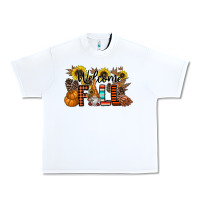 White Welcome Fall Pumpkin Urban Heavy Tee - CowhideDigitalArt