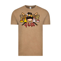 Vintage Coffee mom of both baseball and softball messy bun Vintage Tee - Zillion Design Studio