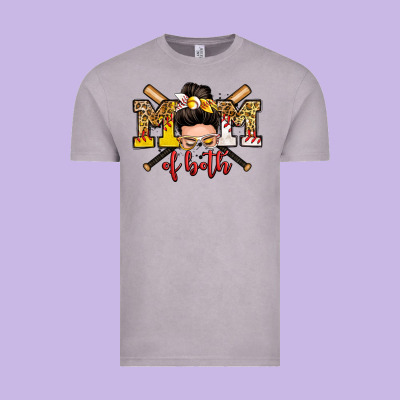 Mom Of Both Baseball And Softball Messy Bun Vintage Tee Designed By Zillion Design Studio