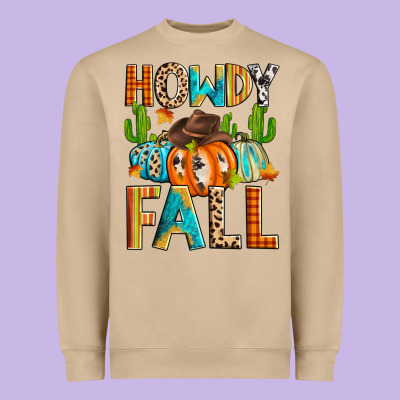 Howdy Fall Heavyweight Sweatshirt Designed By Zillion Design Studio