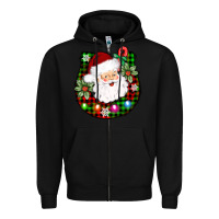 Black horseshoe santa Zipper Hoodie - AdoDesignShop