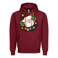 Burgundy horseshoe santa Zipper Hoodie - AdoDesignShop
