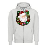 Dove Grey horseshoe santa Zipper Hoodie - AdoDesignShop