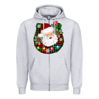 Heather Grey horseshoe santa Zipper Hoodie - AdoDesignShop