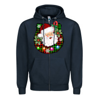 Navy horseshoe santa Zipper Hoodie - AdoDesignShop