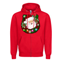 Red horseshoe santa Zipper Hoodie - AdoDesignShop
