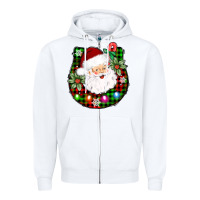White horseshoe santa Zipper Hoodie - AdoDesignShop