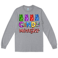 Heather Grey candy monster with jelly bear Long Sleeve Tee - AdoDesignShop
