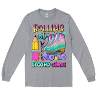 Heather Grey rolling into second grade Long Sleeve Tee - BundleAndBundleShop
