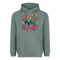 Sage hot mess express Heavyweight Hoodie - MaliasSmallBusiness