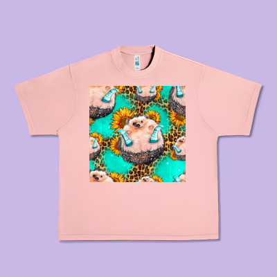 Hedgehog Western Seamless Pattern Urban Heavy Tee Designed By Hra Design Shop