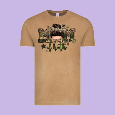 Mom Of Both Boys Messy Bun Vintage Tee Designed By Zillion Design Studio