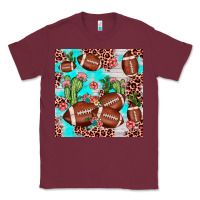 Burgundy football leopard cactus seamless pattern Classic Tee - JahusDesignShop