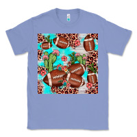 Colony Blue football leopard cactus seamless pattern Classic Tee - JahusDesignShop
