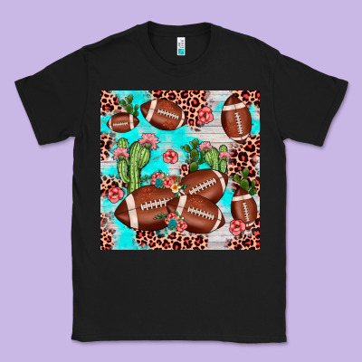 Football Leopard Cactus Seamless Pattern Classic Tee Designed By Jahusdesignshop