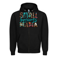 Black small business mama leopard turquoise aztec serape cowhide Zipper Hoodie - Artiststas